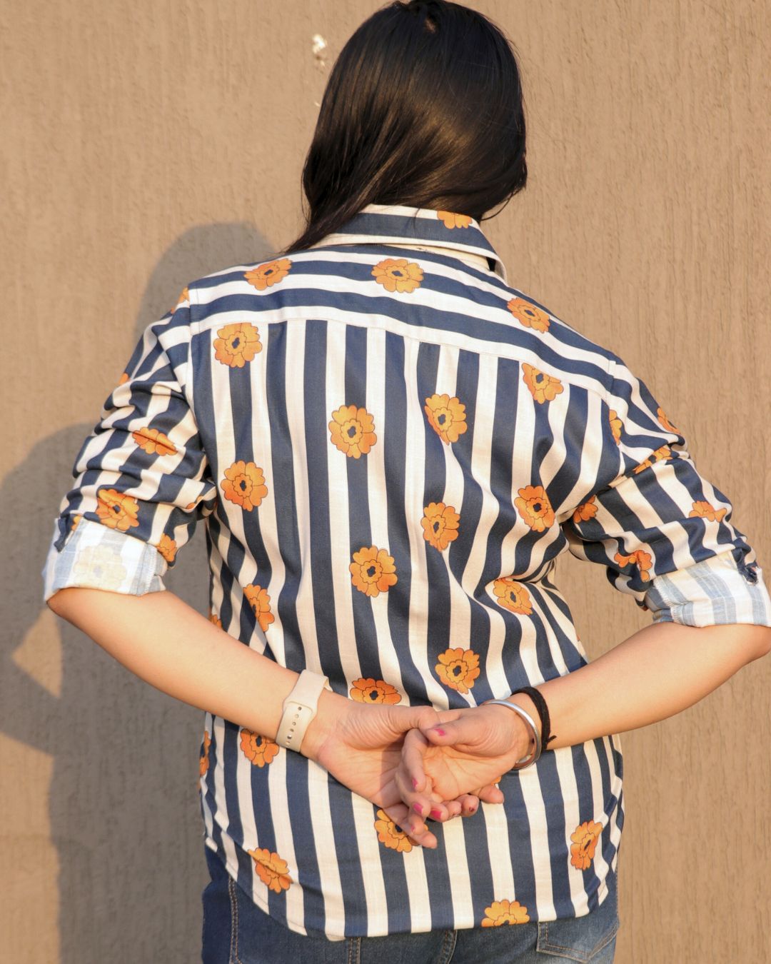 White and Black Coffee Printed Shirt 3/4