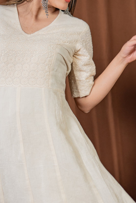 Schiffli A- Line Dress