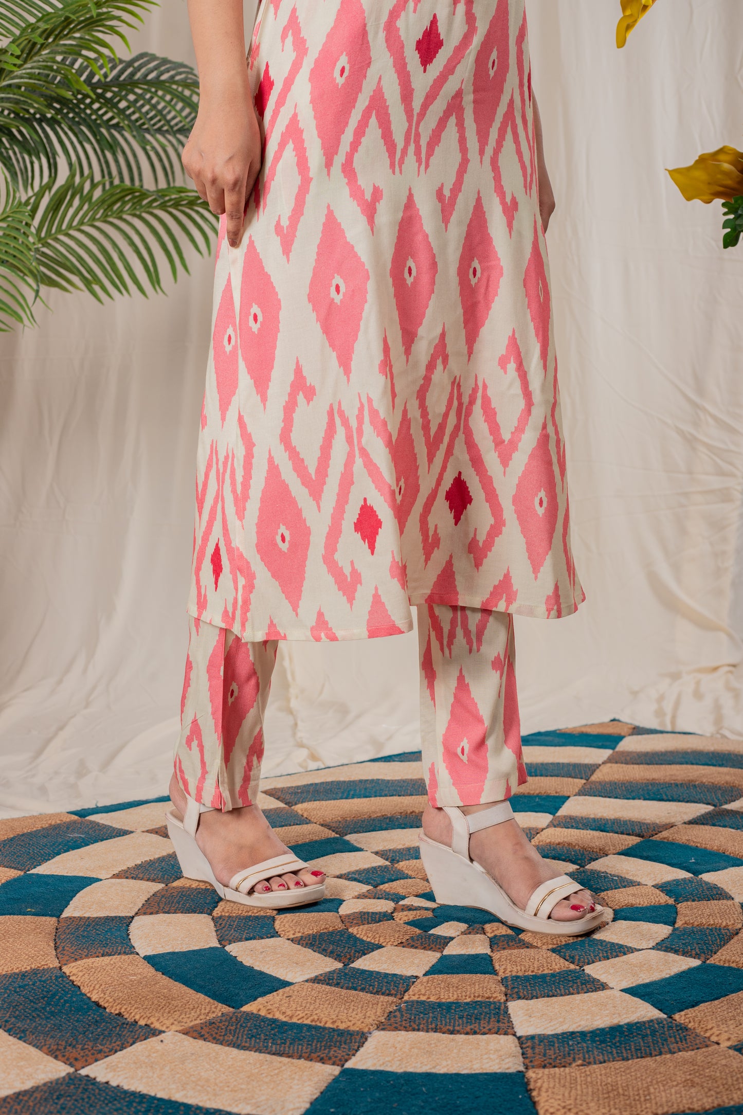 Ajarak Print Halter Neck Kurta Set