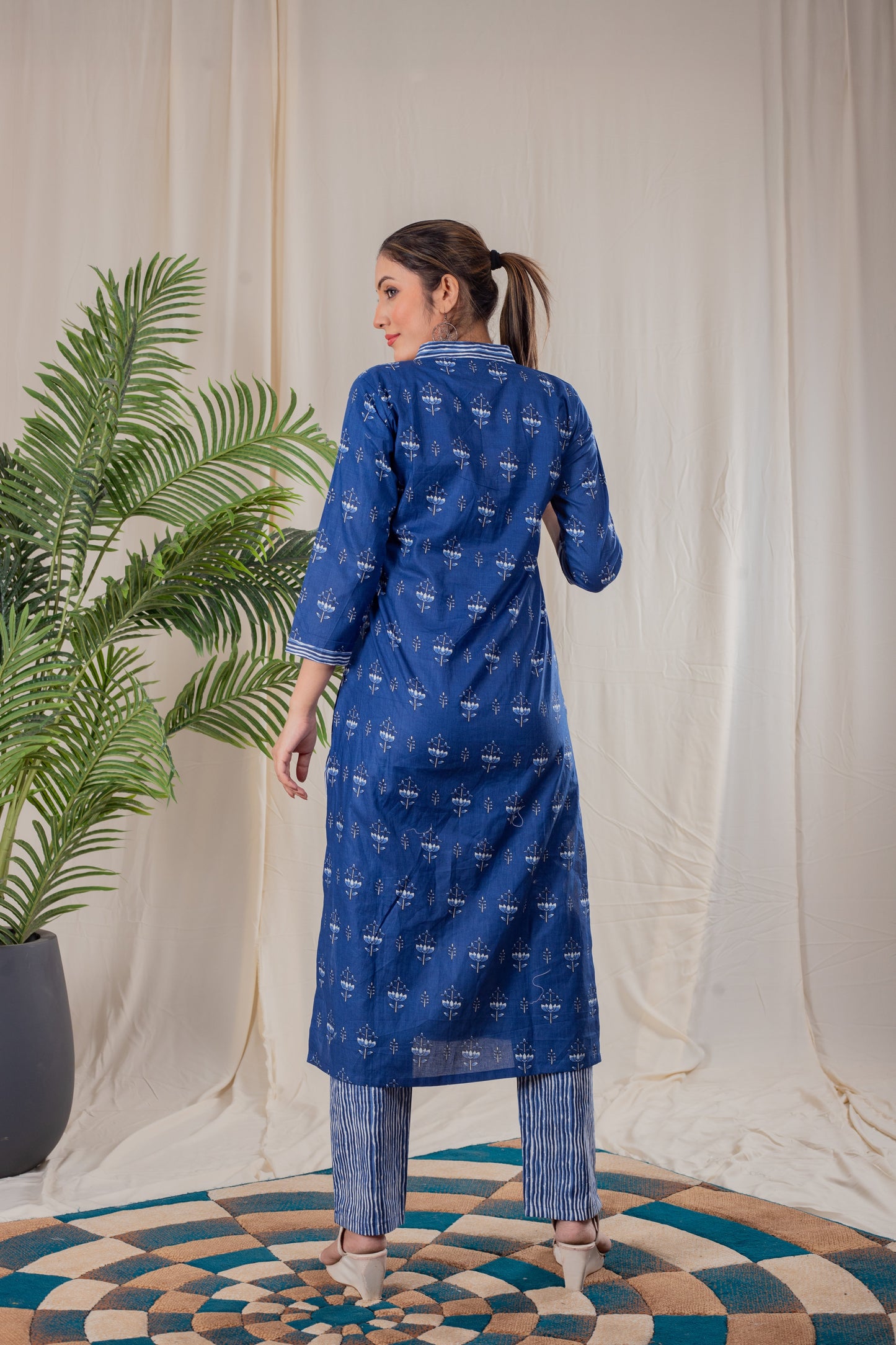 Indigo Kamal A-line Kurta set