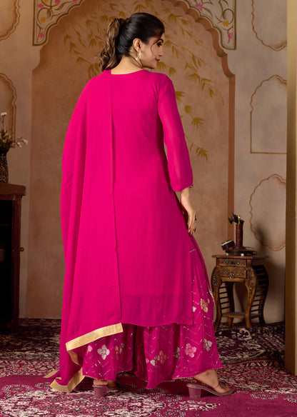 Pink Straight Suit Ghara Set With Dupatta