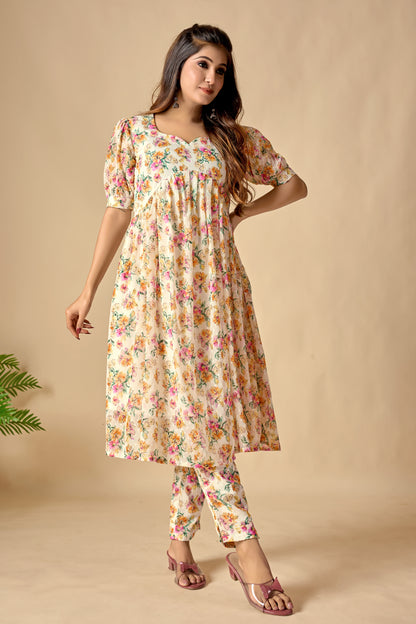 Off - White Chiffon Stylish Look Co - Ord Set