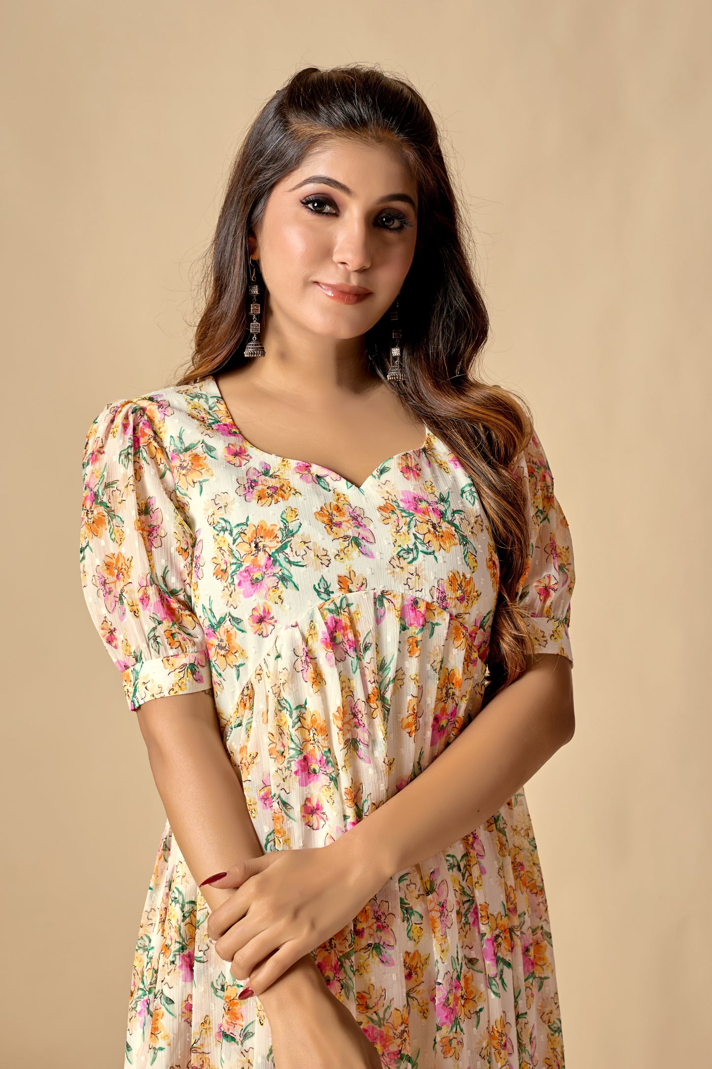 Off - White Chiffon Stylish Look Co - Ord Set