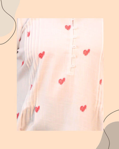 Heart Printed Short Kurti