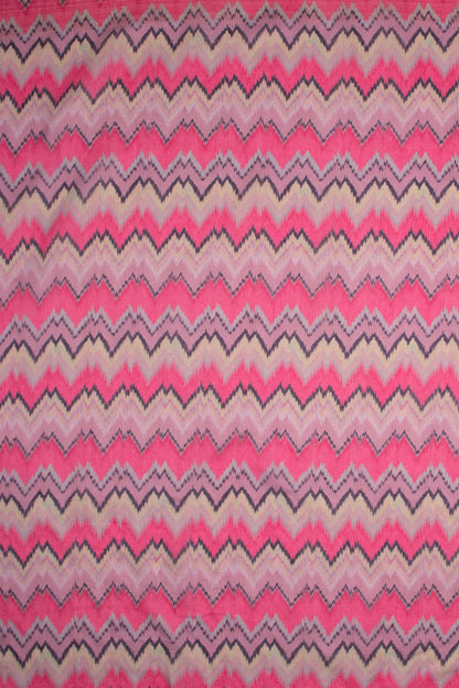 Maavish | Digital Floral Print Poly-Linen Saree Pink