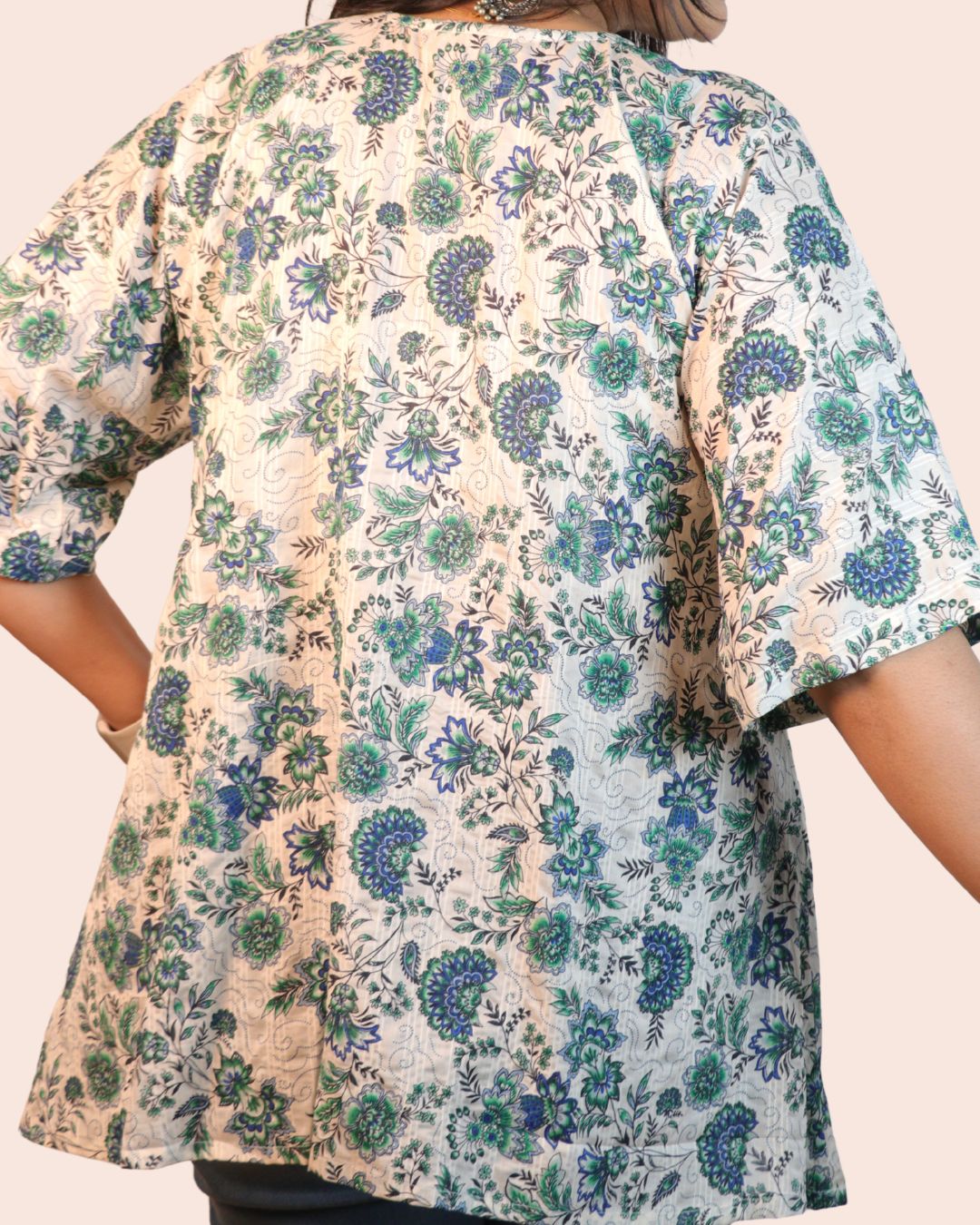 A-line floral tunic with a relaxed, breezy fit