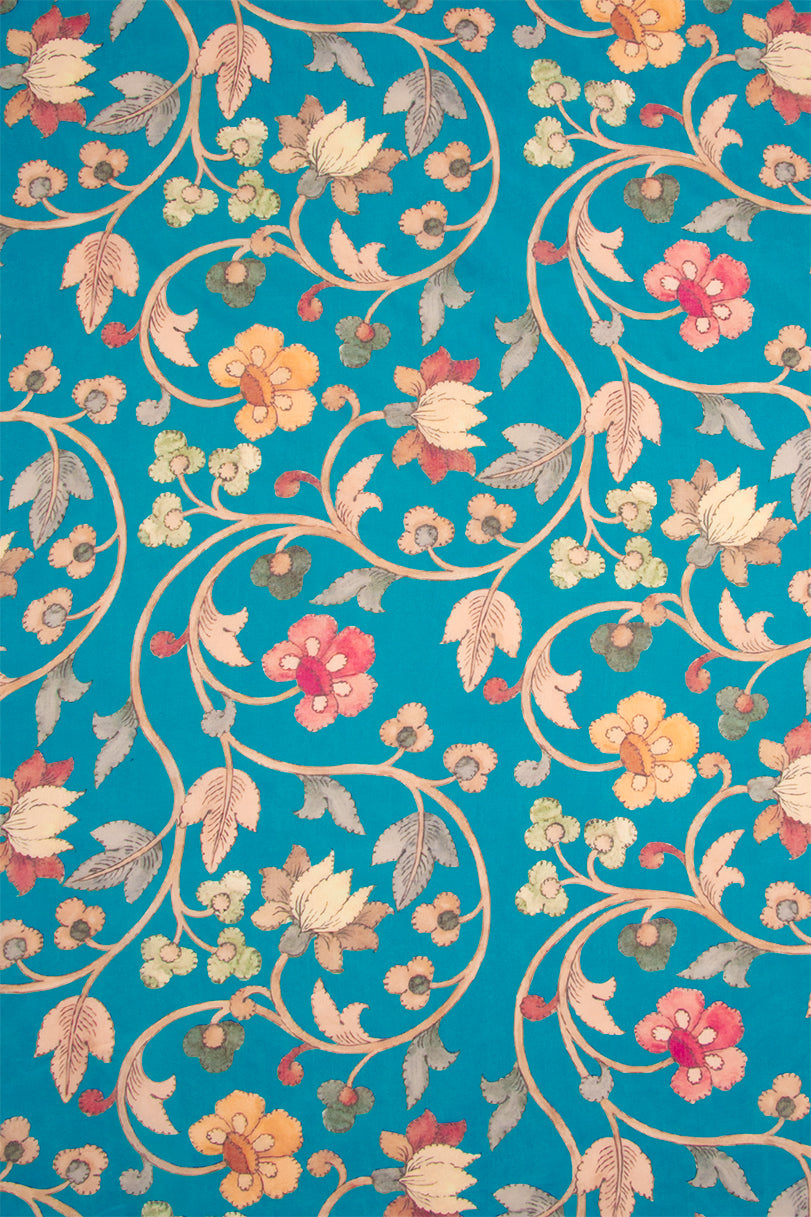 Maavish | Regal Peacock Digital Print Poly-Linen Saree Orange