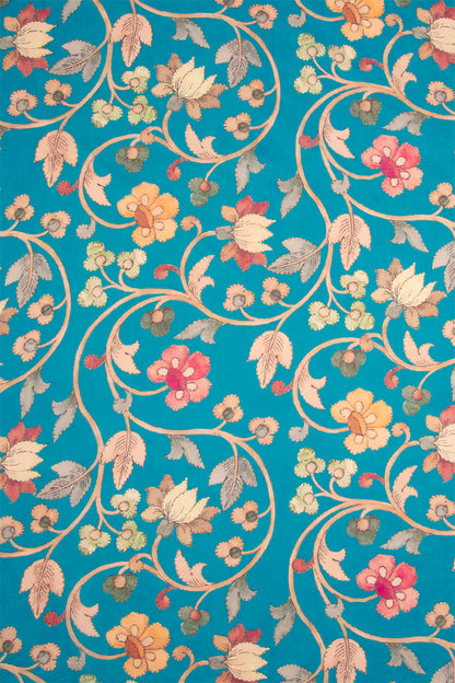 Maavish | Regal Peacock Digital Print Poly-Linen Saree Orange