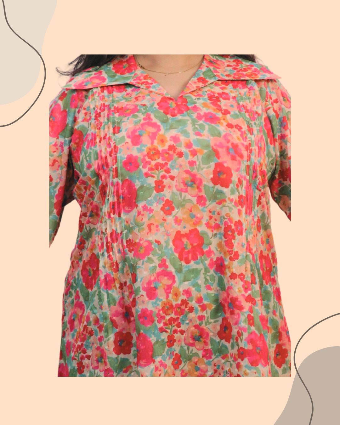 Multi Floral Print Short Kurta