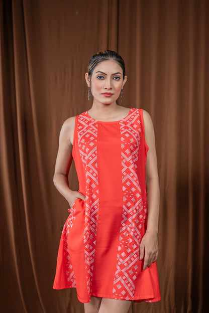 Abstract Pattern Midie Dress