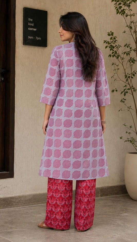 A-line Kurta Set with Koti.