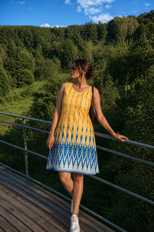 Abstract Print Middie Dress.