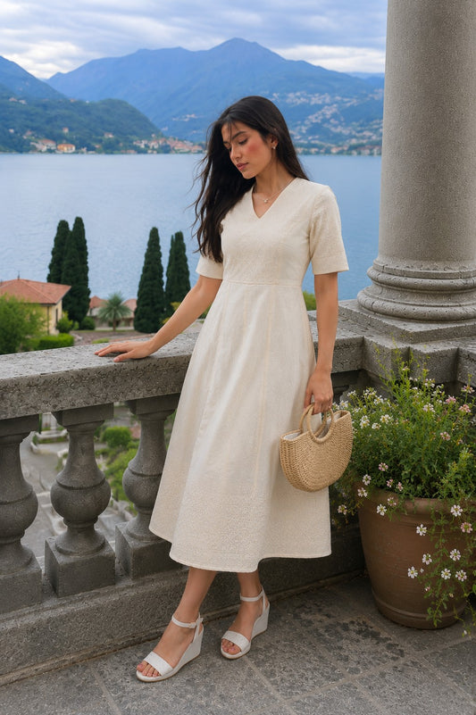 Schiffli A- Line Dress.