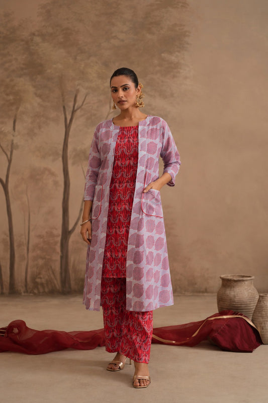 A-line Kurta Set with Koti .