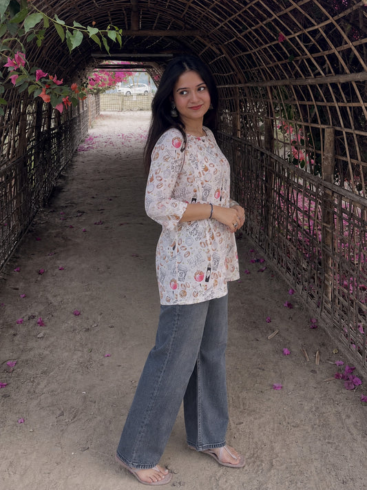 Chit Chat Printed Short Kurti.